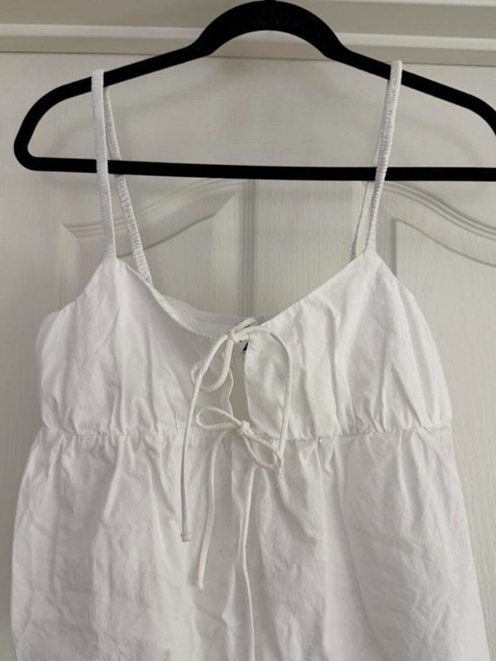 White cropped babydoll top